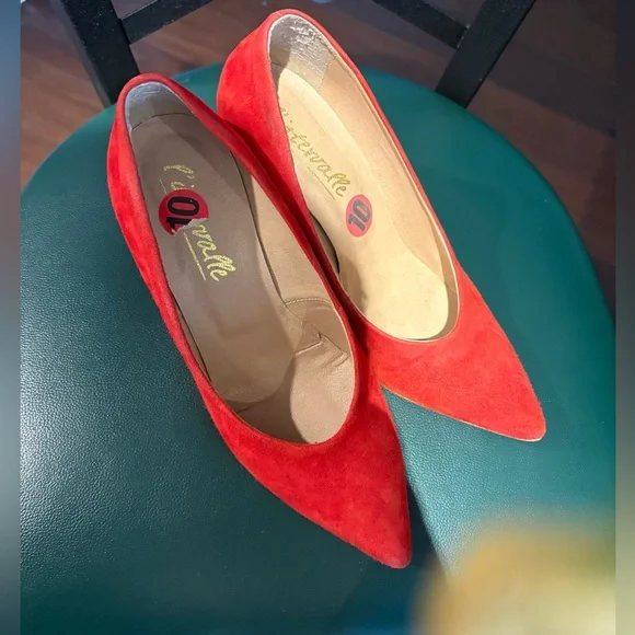 Red Block Heels - Picture 2 of 3